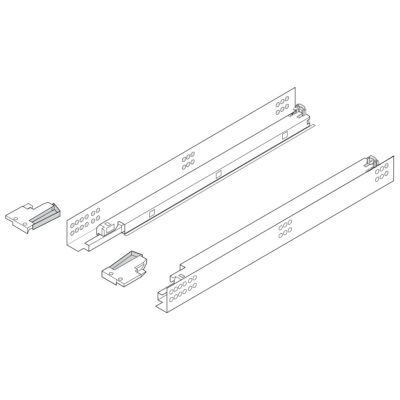 Heavy Duty drawer glides, line drawing