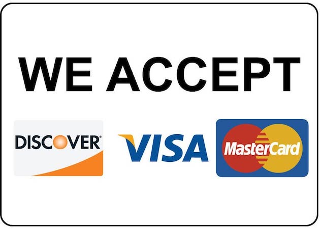 KraftMaid Outlet Warehouse accepts Visa, MasterCard, & Discover
